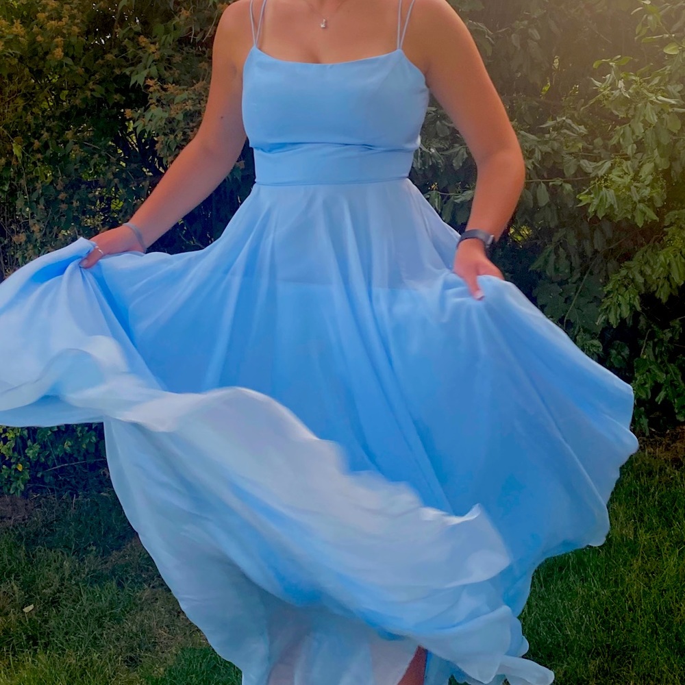 baby blue formal dress